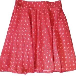 SO GIRLS RED FLARED PLEATED SKIRT SIZE SMALL
